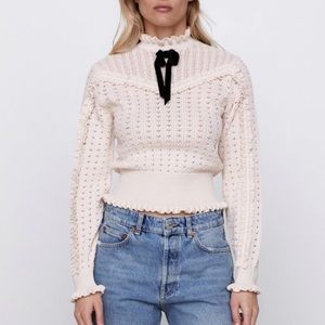 ZARA KNIT SWEATER WITH BOW